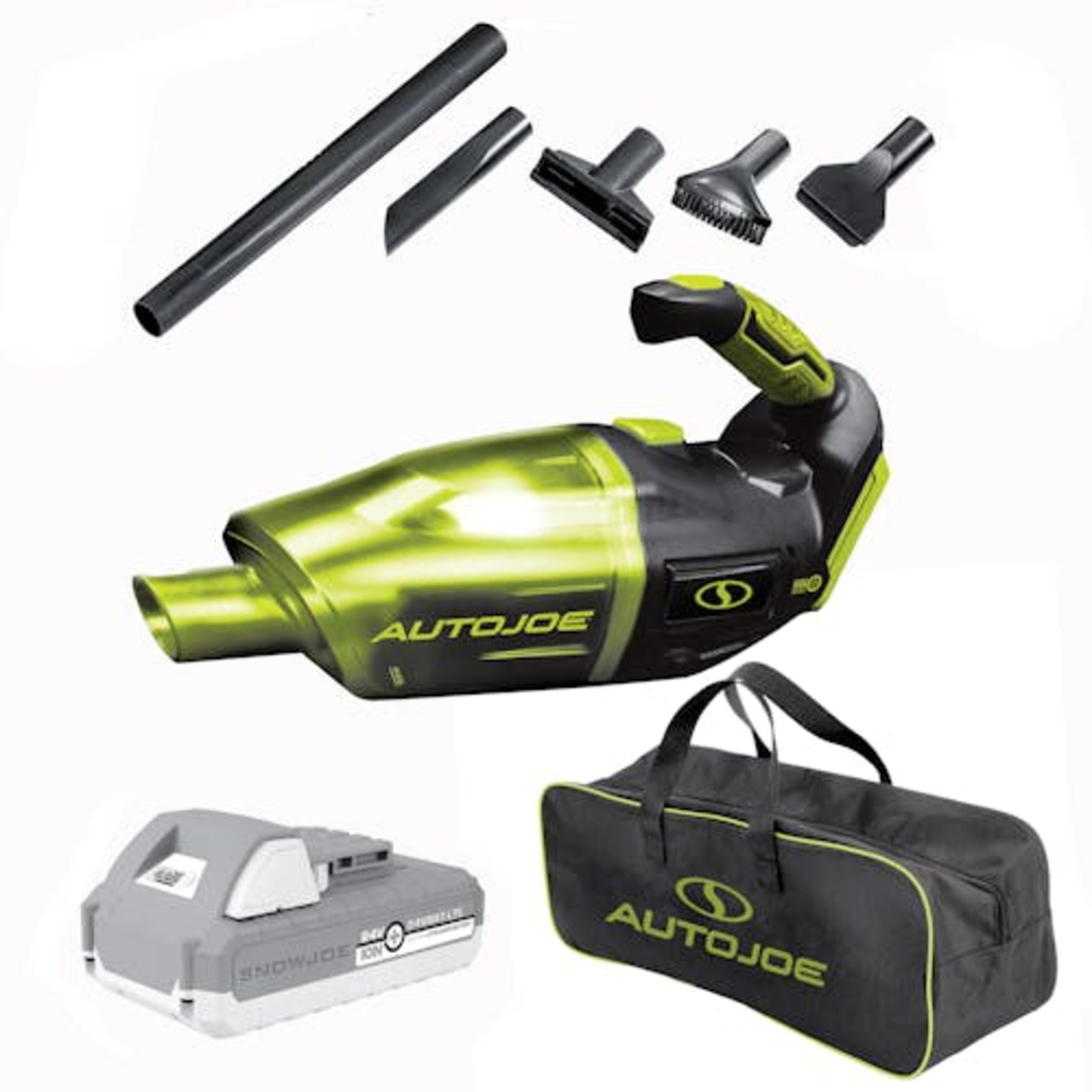 24V CORDLESS WET/DRY HANDHELD VAC W/5 ATCHS,BAG, W/(2-AH BATTERY AND CHARGER)