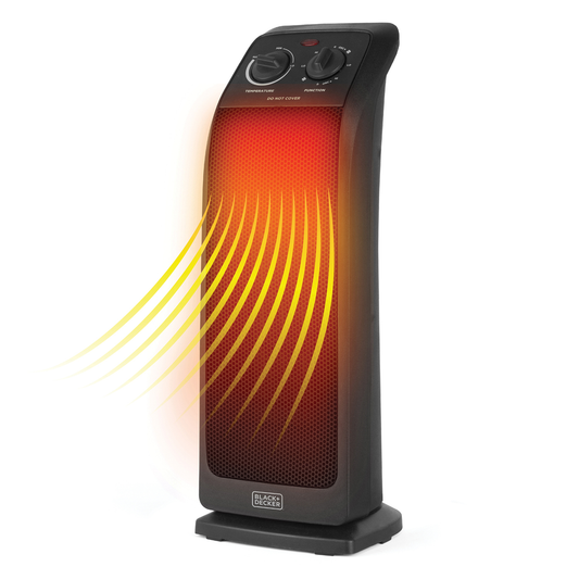 4-SETTINGS 1,500-WATT-MAX OSCILLATING CERAMIC TOWER HEATER