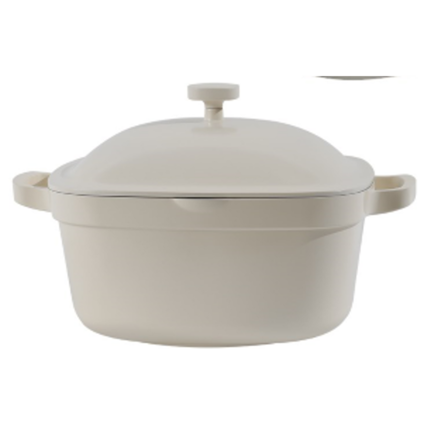 GOURMET EDGE- CAST ALUMINUM 5QT DUTCH OVEN WITH COVER - CERAMIC NONSTICK - CREAM