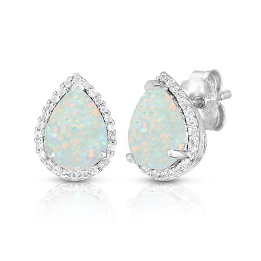PEAR SHAPED OPAL & SAPPHIRE EARRINGS