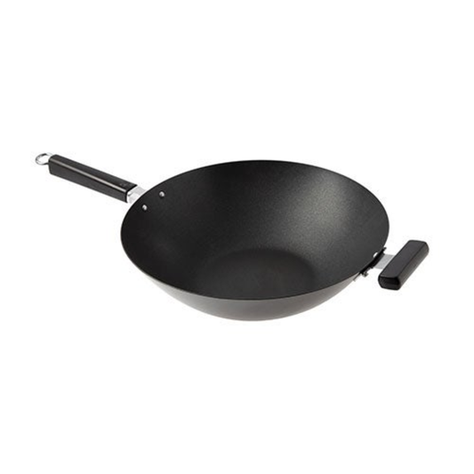 14” PROFESSIONAL SERIES CARBON STEEL EXCALIBUR NONSTICK FLAT BOTTOM WOK
