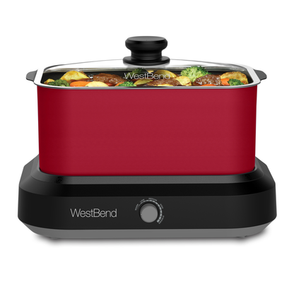 WEST BEND® - 6 QT. VERSATILITY SLOW COOKER WITH RED TOTE AND LID